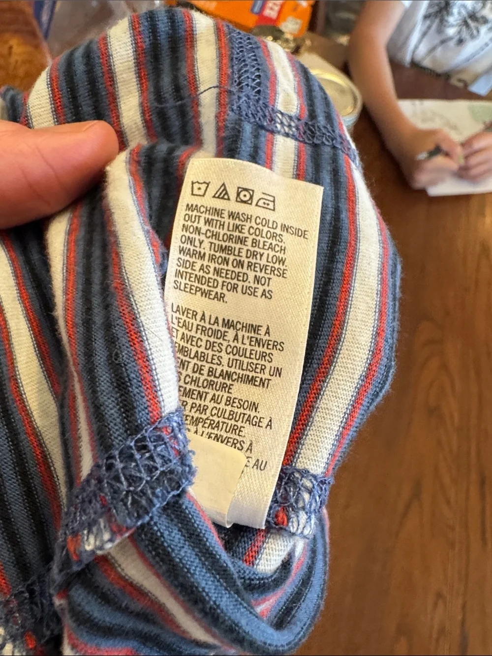 Tea Collection Navy and Light Blue Striped Raglan Baby Footie